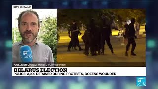 Belarus election: 3,000 detained during protests, dozens wounded (Police)
