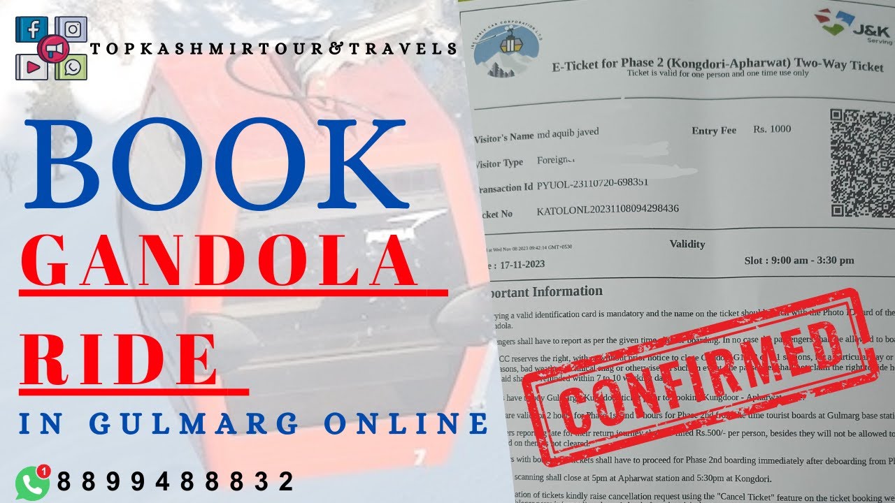 Book Gondola ride in Gulmarg Online Gulmarg Gondola tickets Cable