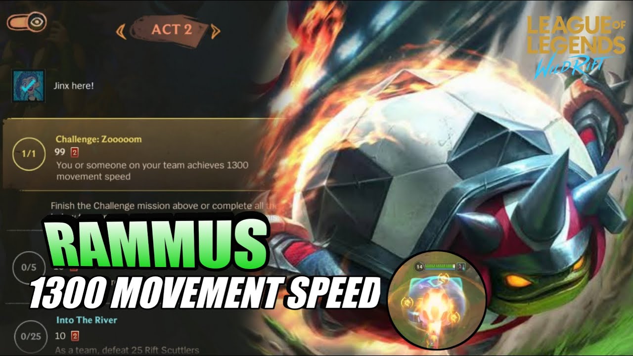 RAMMUS 1300 MOVEMENT SPEED💨💨 - ULTIMATE SPEELBOOK MODE | FULL SPEED BUILD