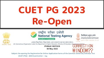 CUET PG - Big Update | Form Re-open