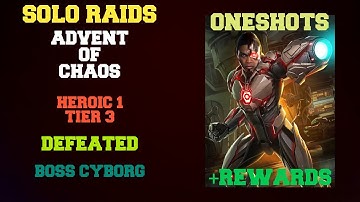 Injustice 2 Mobile | Advent of Chaos - Heroic 1 Tier 3 - Defeated Boss Cyborg  + Rewards
