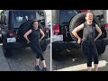 Captain marvel star brie larson pushes 5000pound jeep