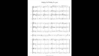 Happy birthday to you with orchestral sheet music score