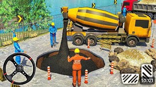 Long Trailer Truck Transporter Excavator | Construction Vehicles Delivery | Android Gameplay