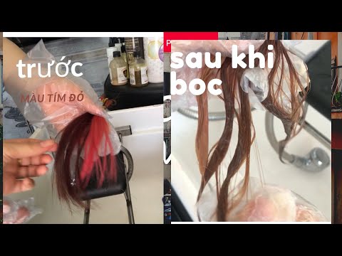 How to peel red purple HƯỚNG DẪN + BÓC MÀU  ĐỎ MÀU TÍM + ĐƠN GIẢN , kyhuatlamtoc | tóc màu đỏ tía