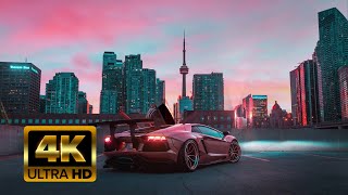 Pink🩷 Lamborghini Aventador 4K Wallpaper | Toronto Skyline For PC #lamborghini #pink #sunset screenshot 5