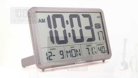 WallarGe Digital Wall Clock, Autoset Desk Clocks with Temperature, Humidity and Date