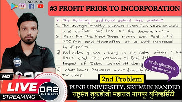 #3 Profits prior to incorporation - problem 2 by da2 academy | corporate account b.com | da2 academy