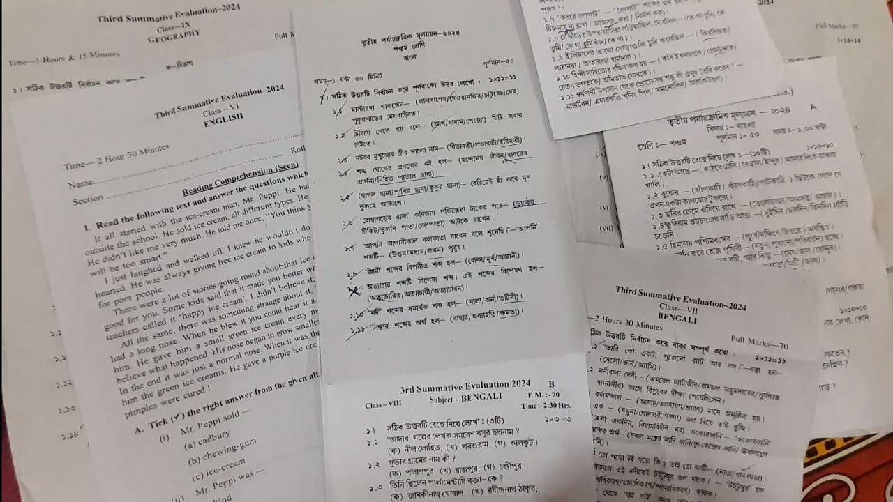 3rd Summative Evaluation all question 2024 / (Ghosh Chakraborty) / 1st ...