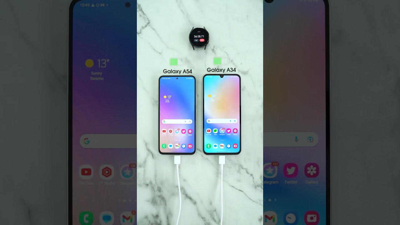 Samsung Galaxy A54 Vs A34 Charging Test 
