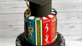 Graduation cake  edible book cake  fondant book decorations  ganache cake  School cake by Anjali