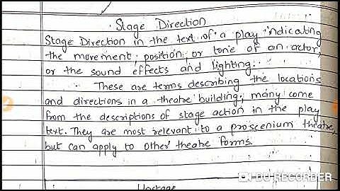Stage Direction. English literature Class BA Sem 3.