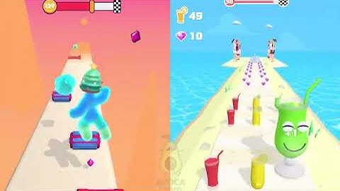 Blob Runner VS Juice Run - GameplayOS, Android Video Pro Walkthrough Mobile Game All Levels IMZXKJ