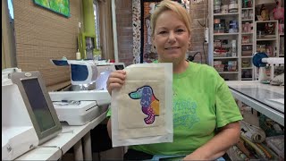 Pt 1-Beginner Machine Embroidery Tutorial, SweetPea Designs Dachshund Tote, Join Me-Mistakes & All!