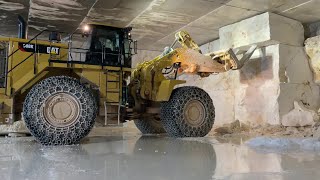 Caterpillar 988K Block Handler Working On Underground Marble Quarry - Nordia Marbles