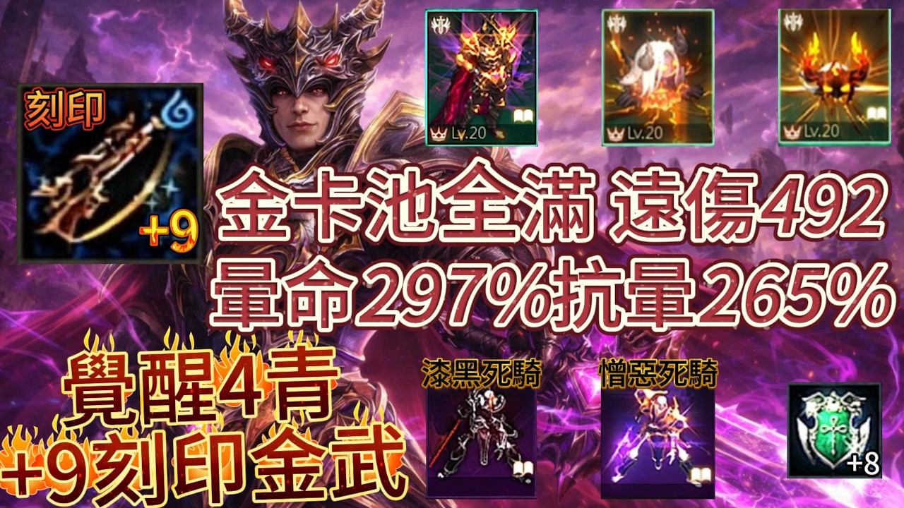 【天堂M】Roy【天花板系列】93.57%、天花板槍手、刻印+9金武、覺醒4青、金卡全滿、稀有雙死騎、