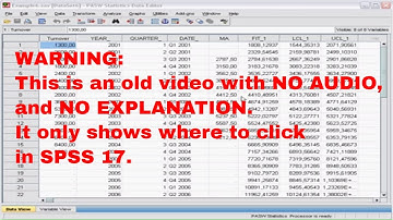 Video 11 - how to obtain Adjusted seasonal corrections with SPSS (no audio)