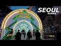 [4K] Seoul Myeongdong Christmas Lights🎄 2021 - Light festival - Lotte, Shinsegae Department Store
