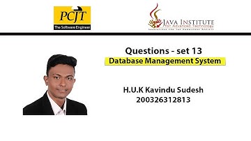 Question Set 13 | Database Management System | Java Institute