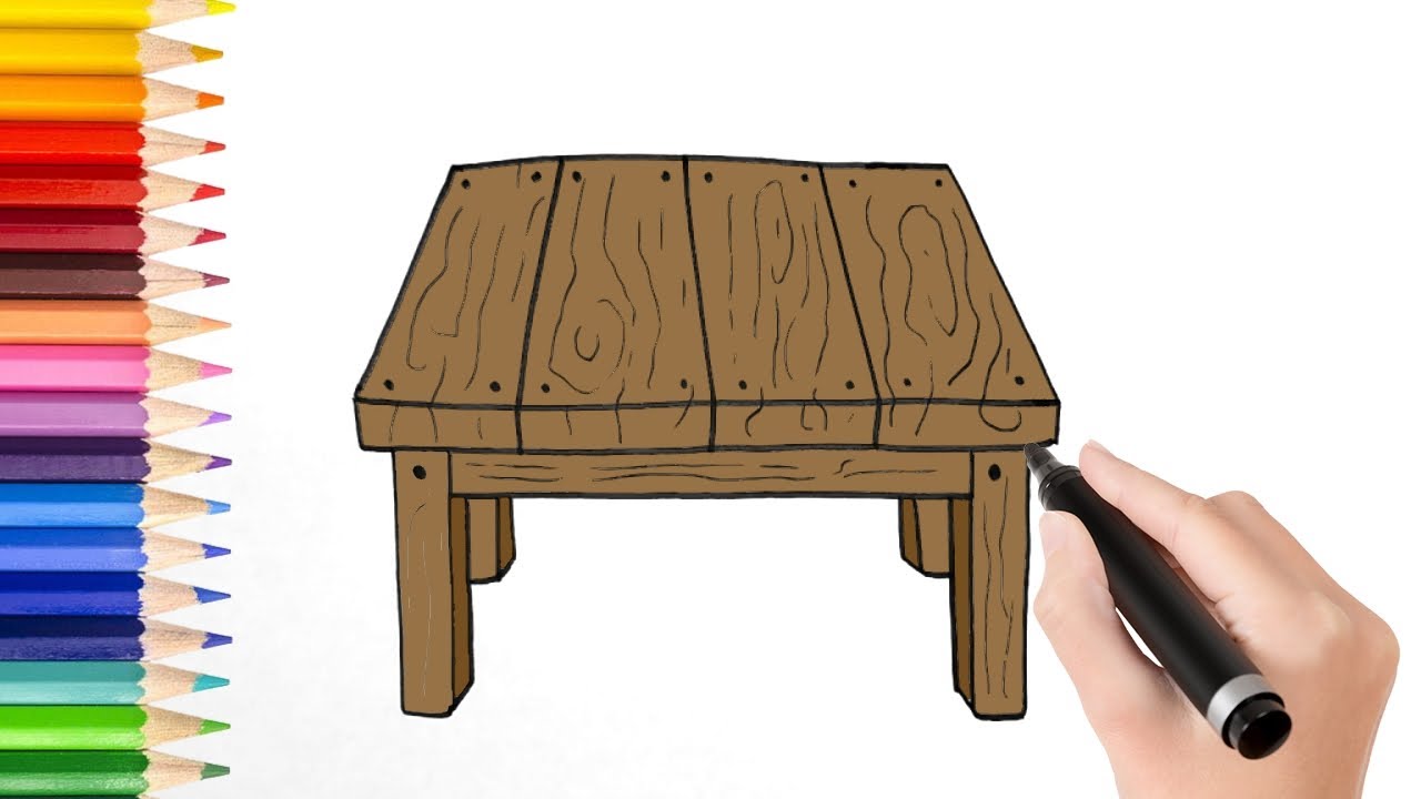 How to draw cartoon table - YouTube