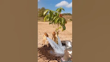 The deer saved the litchi tree from drying up by seeing water 😭 #ai​ #tree​ #save​ #plants