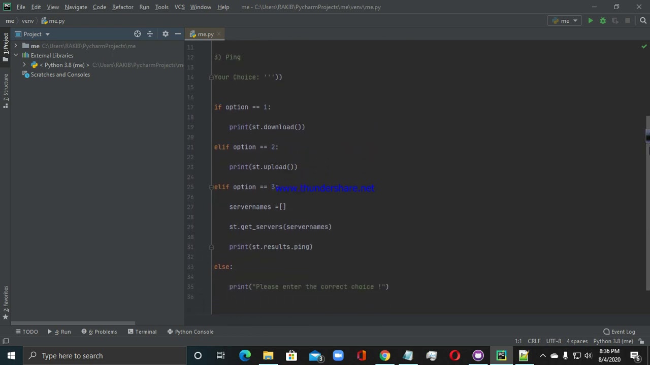 source code for internet speed meter written by python - YouTube