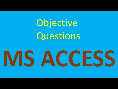 MS Access database important objective questions and answers