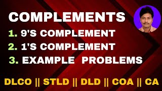 9's Complement || 1's Complement || (r-1)'s Complement || DLD || DLCO || STLD || Digital Electronics