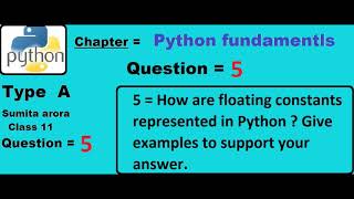 How are floating constants represented in Python ? Give examples to support your answer. Profile