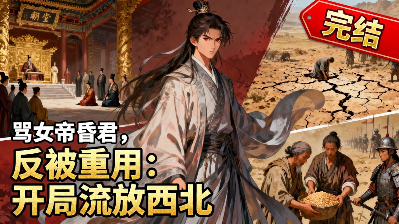 【完结】《罵女帝昏君，反被重用：開局流放西北》穿成朝堂炮灰，我當衆怒斥女帝昏庸，結果沒死成反被派去西北救災，看我如何用現代賑災手段逆襲成權臣！