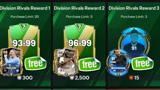FREE 96-99 OVR PLAYER PACKS! NEW UPDATED DIVISION RIVALS REWARDS IN FC MOBILE 24!