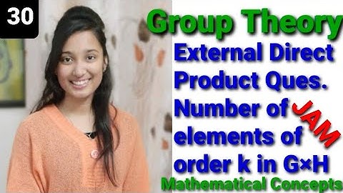 External Direct Product: Questions. Number of elements of order k. JAM Group Theory
