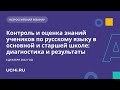 Контроль и оценка знаний учеников по русскому языку в основной и старшей школе