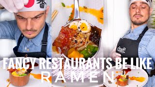 Mini Fancy Ramen noodles,with mini fancy egg, Sir🍜🍳😎 FANCY restaurants be like| CHEFKOUDY