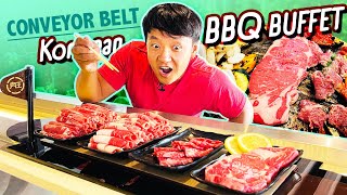 CONVEYOR BELT Korean BBQ BUFFET & BEST HIDDEN GEM Restaurant in Las Vegas!