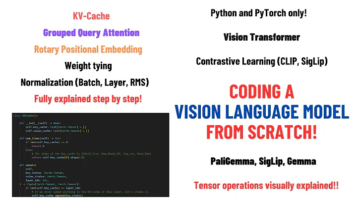 Coding a Multimodal (Vision) Language Model from scratch in PyTorch with full explanation