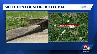 New Orleans Police Department is investigating after skeleton found in bag in sewer