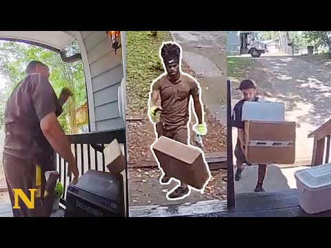 HOMEOWNER CATCHES UPS THROWING PACKAGES - HIS WAY OF DEALING WITH IT IS PERFECT