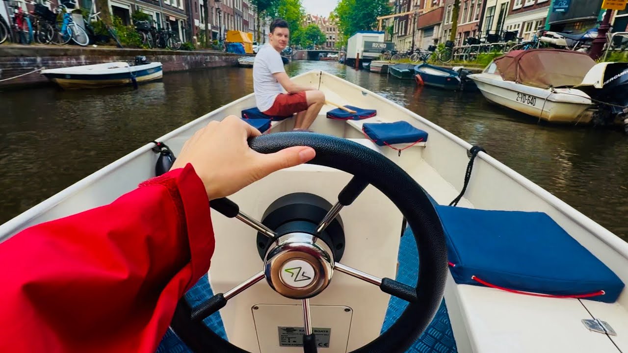 Катаемся ОДНИ на ЛОДКЕ в АМСТЕРДАМЕ и знаменитый ICE BAR 🥶