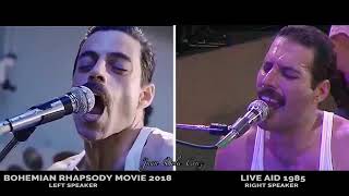 BOHEMIAN RHAPSODY MOVIE 2018 and   QUEEN LIVE AID 1985 .