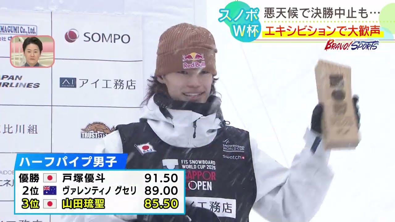 Snowboarding Halfpipe] The World Cup was held in Sapporo for the