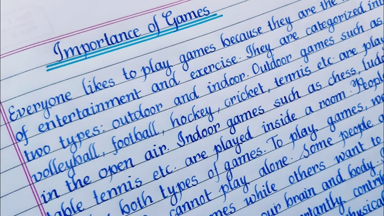 importance of games essay for class 6