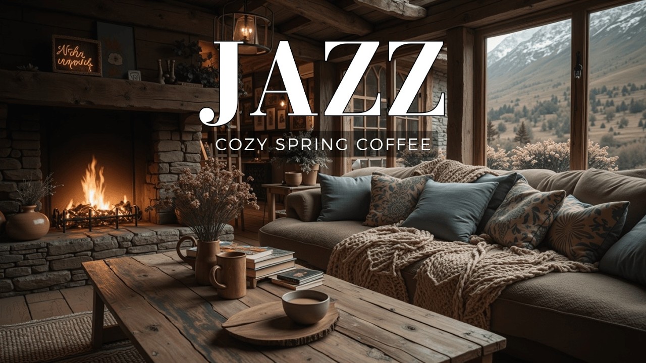 Уютная весенняя атмосфера кофейни | Расслабляющий джаз