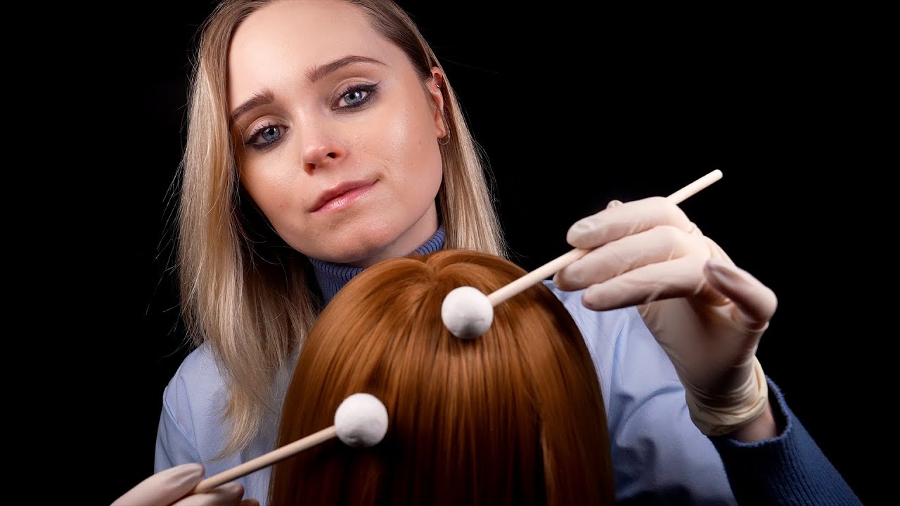 ASMR | French spoken SCALP exam - Examen du cuir chevelu en français (English subtitles)