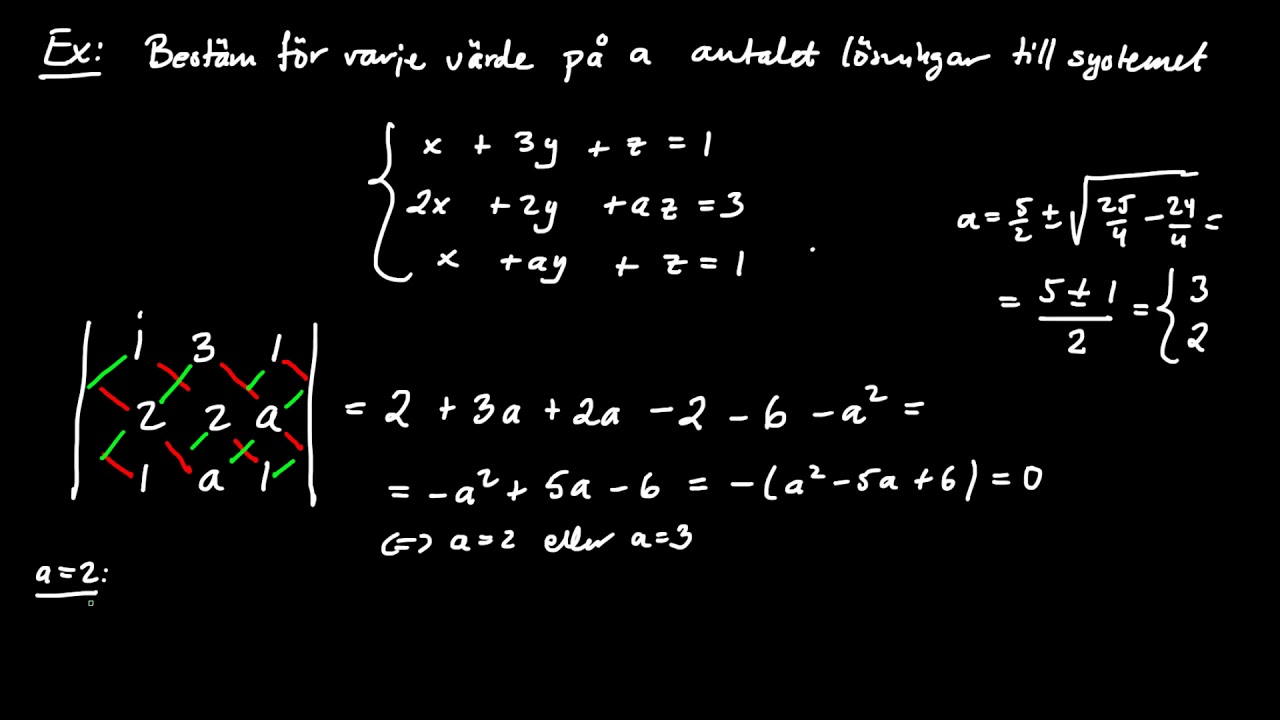 Determinanter del 4 - tillämpning av huvudsatsen