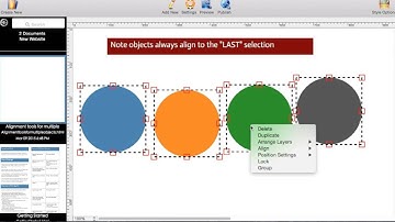 Align multiple shapes and objects to the last selection using HTML Egg Pro for Mac