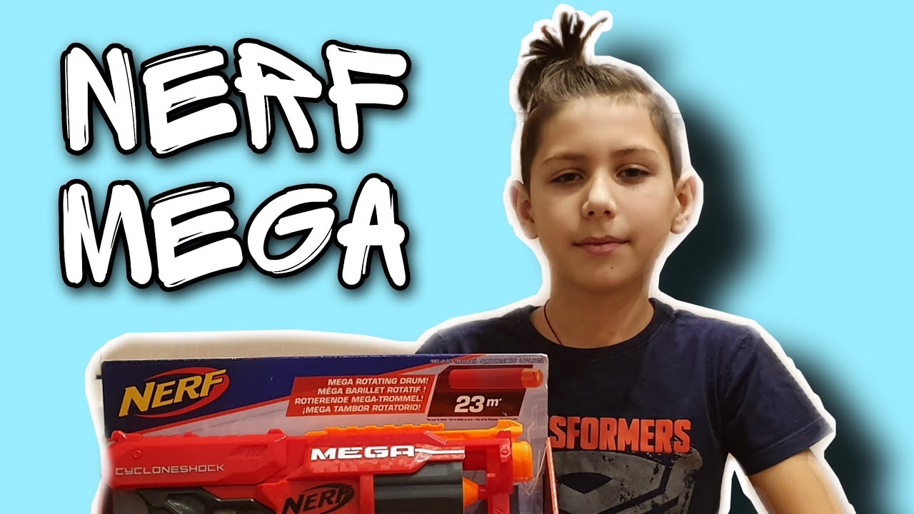 Распаковка нерф. Nerf Mega Cycloneshock