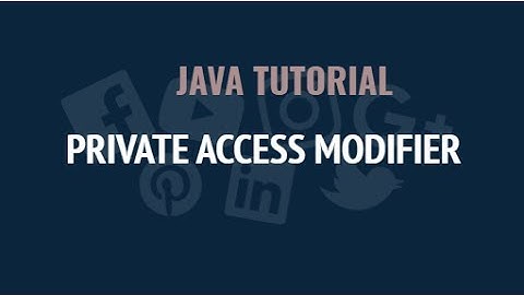 PRIVATE ACCESS MODIFIER| JAVA TUTORIAL| Advance JAVA
