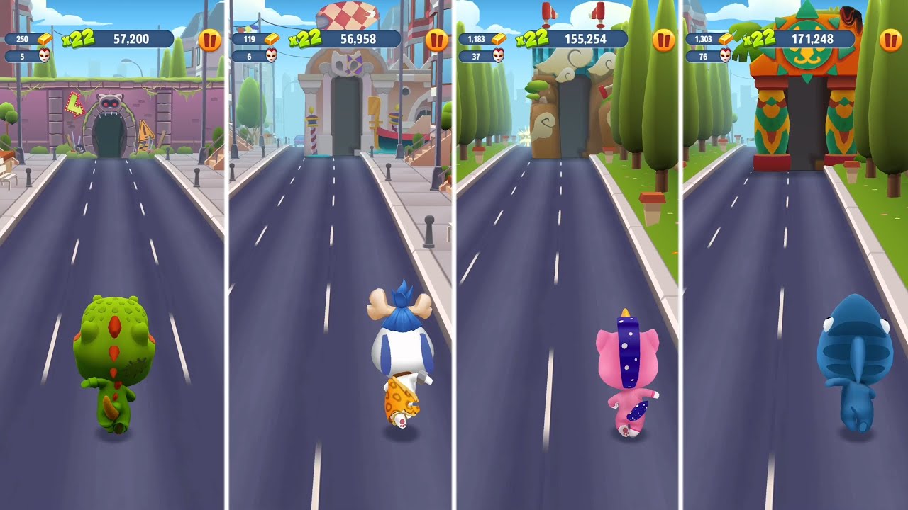 Talking Tom Gold Run: Dino Tom,Stone Age Hank,Unicorn Angela,Shark Hank (Android/iOS) Gameplay