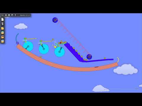 Algodoo marble ladder experiment 1